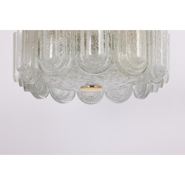 Large Brass Flushmount with Murano Glass Tubes attributed to Doria, Germany, 1960s For Sale - Image 4 of 14