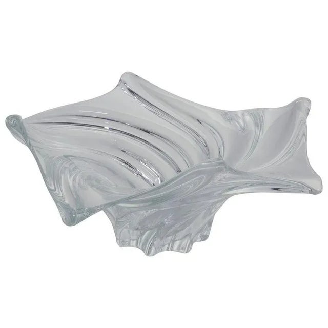 Glass Vannes 1950s Crystal Bowl For Sale - Image 7 of 7