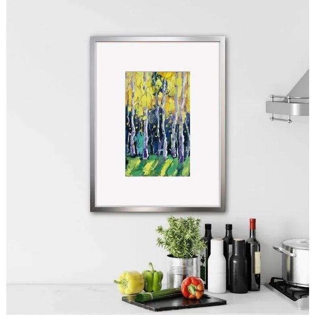 Contemporary Aspen Glow, Expressionist Oil Painting For Sale - Image 3 of 12
