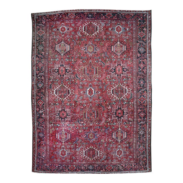 HANDSOME Vintage Persian Karaja Rug | Bold, Rich, Forgiving and Durable | 8 x 11 For Sale