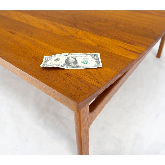 Brown Rolled Edge Solid Teak Top Square Danish Mid-Century Modern Coffee Table For Sale - Image 8 of 12