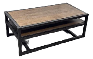 Bassett Furniture Wood + Metal Tiered Coffee Table