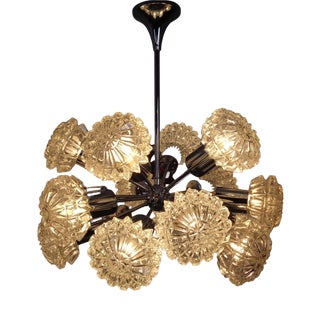 Large Space Age Sputnik Hanging Lamp with 18 Glasses by Richard Essig, Gerrmany, 1960s For Sale