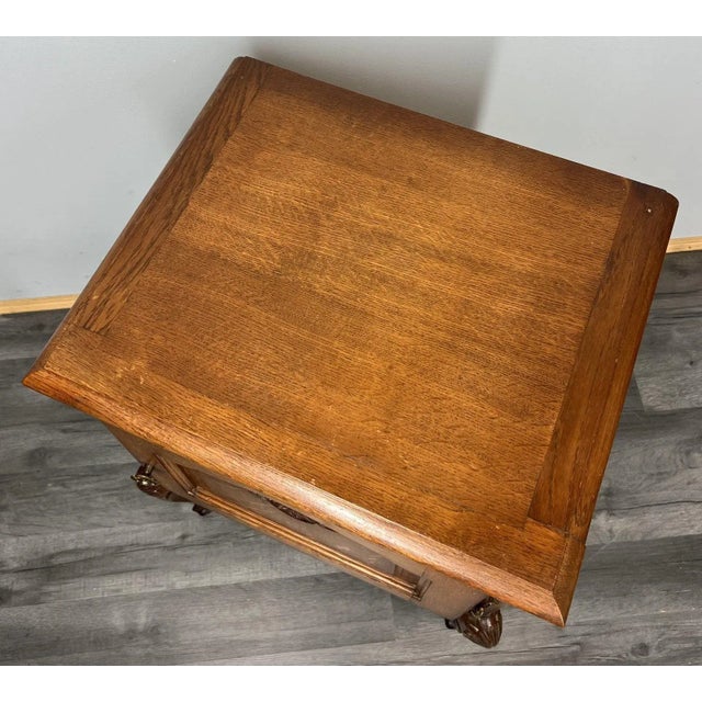 Brown Vintage French Oak Bedside Tables, Set of 2 For Sale - Image 8 of 11