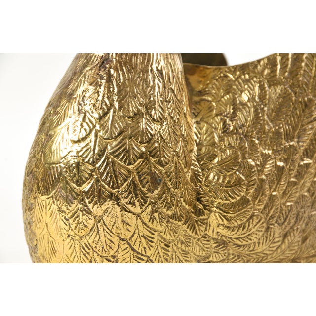 Vintage Hollywood Regency Large Brass Swan Planter Pot For Sale - Image 15 of 15