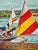 Late 20th Century Edmund Jordan Coastal September Afternoon, Lake Galena Sailboats Oil Painting in Gold Frame For Sale In Philadelphia - Image 6 of 6