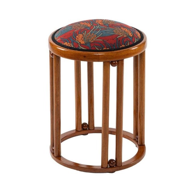 Brown Fledermaus Stool attributed to Josef Hoffmann and Gustav Siegel for J. & J. Kohn, 1908 For Sale - Image 8 of 9
