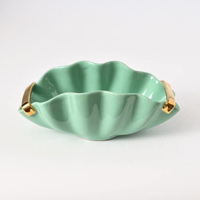 Vintage Mint Green Ceramic Bowl from Cantagalli, 1950s For Sale - Image 6 of 12