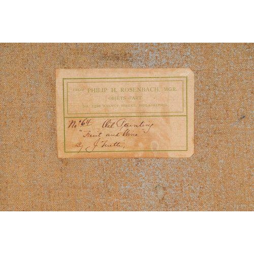 Vintage 20th Century J Fulti Fruit & Wine Still Life Oil on Canvas Painting For Sale In Seattle - Image 6 of 10