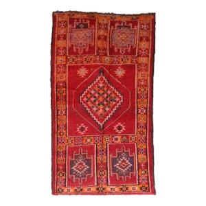 1980's Handknotted Moroccan Wool Rug - 9.7 X 5.2 Ft