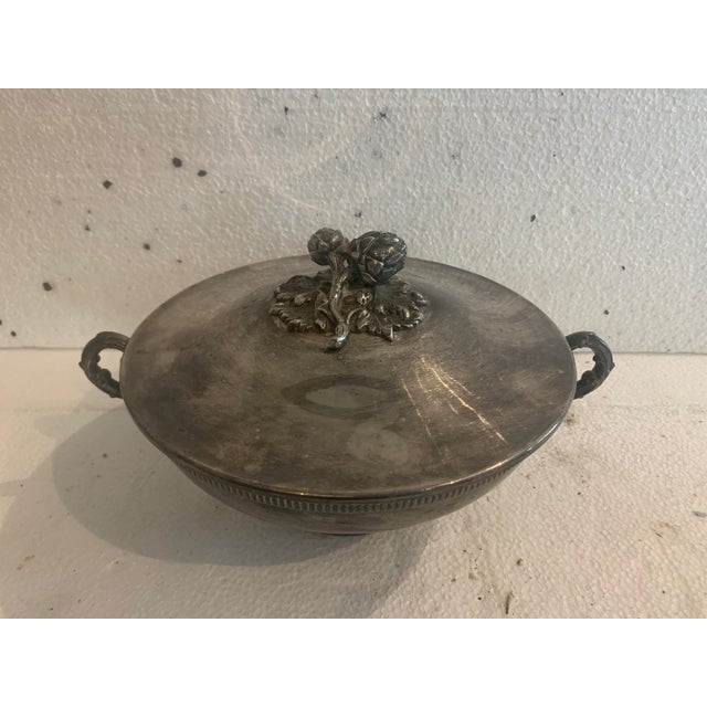 Silver Empire-Style Silver-Plated Covered Vegetable Dish by Silversmith Plasait, 20th Century For Sale - Image 8 of 9