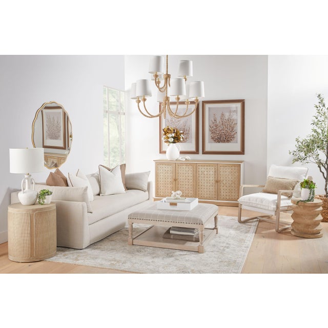 Cane End Table, Smoke Gray Oak For Sale - Image 10 of 12