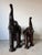 Vintage Safari Style Oversized Leather Elephant Sculptures With Raised Trunks – A Pair For Sale - Image 9 of 18