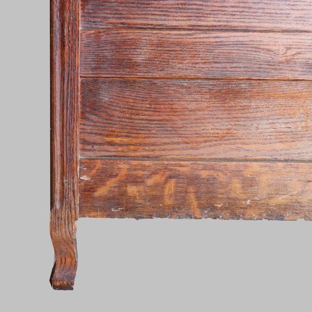 Wood Antique Serpentine Foliate Carved Oak & Mirrored Gentleman’s Chest C1910 For Sale - Image 7 of 12