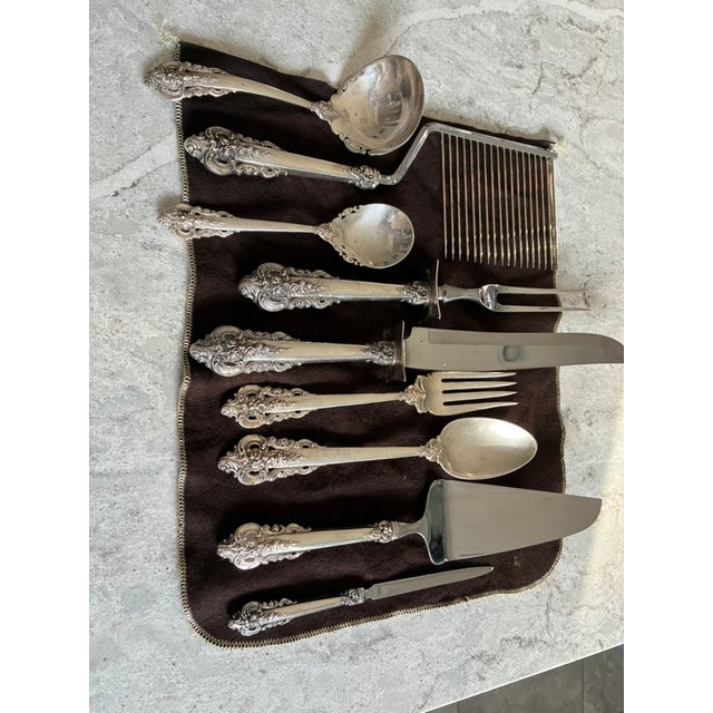 Mid 20th Century Wallace Grand Baroque Sterling Silver Serving Pieces - Set of 9 (New Letter Opener Added) For Sale - Image 5 of 5