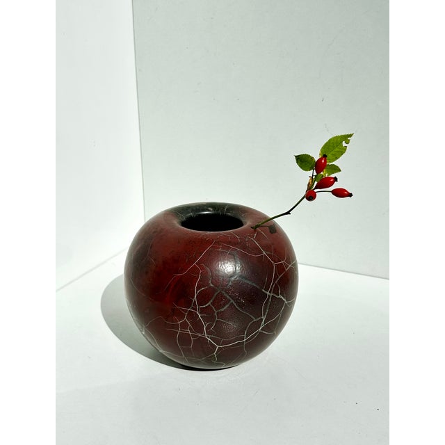 Gray Studio Ceramic Vase in Spherical Shape by Uwe Schellbach, Germany, 1980s For Sale - Image 8 of 18