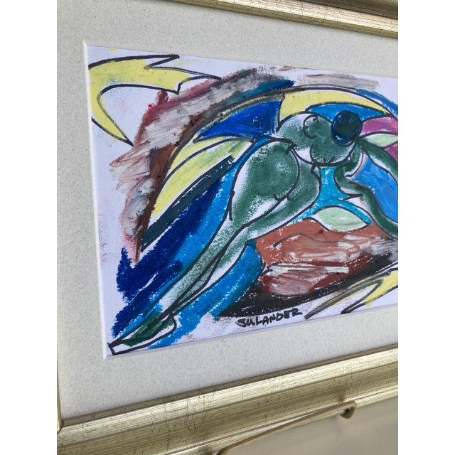 Abstract 2020s “Angel” Original French Oil Pastels Drawing by Erik Sulander For Sale - Image 3 of 7