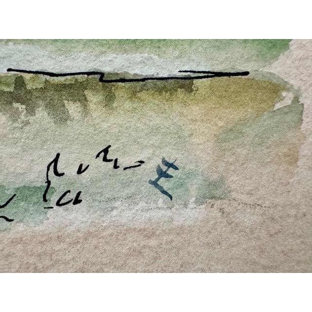 1950s Henry Emil Salloch Original Watercolor on Paper Bethel Baptist Church, Luray Va. 1957. For Sale - Image 5 of 7