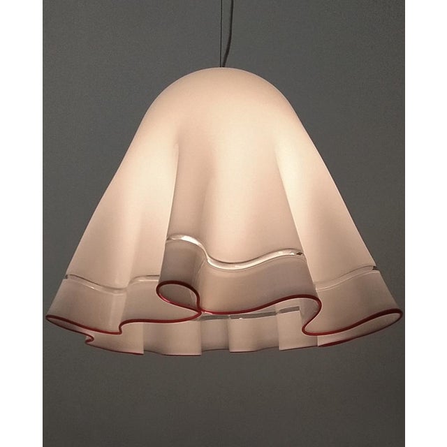 Metal White Blown Glass Pendant Mod. Zenda by Luciano Vistosi, Italy For Sale - Image 7 of 18