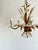 Gold Vintage Gilt Wheat Sheaf Chandelier with White Floral Details, France, 1960s For Sale - Image 8 of 13