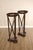 High Quality Pair Of Regency Style Mahogany Pedestal Plant Stands Featuring Circular Gallery Tops With Decorative Nailhead...