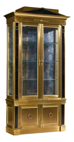 Mastercraft Neoclassical Brass and Glass Vitrine Cabinet
