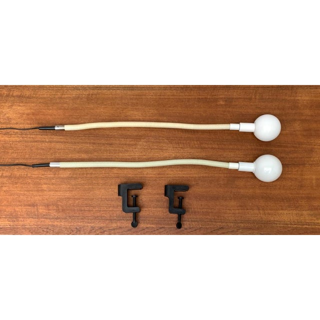 Vintage Space Age Italian Hebi Table Clamp Lamp by Isao Hosoe for Valenti Luce, 1970s, Set of 2 For Sale - Image 10 of 18