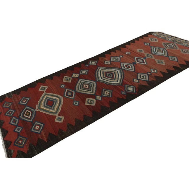 Tribal 1950s Vintage Tribal Afghan Kilim Runner Rug With Medallions For Sale - Image 3 of 7