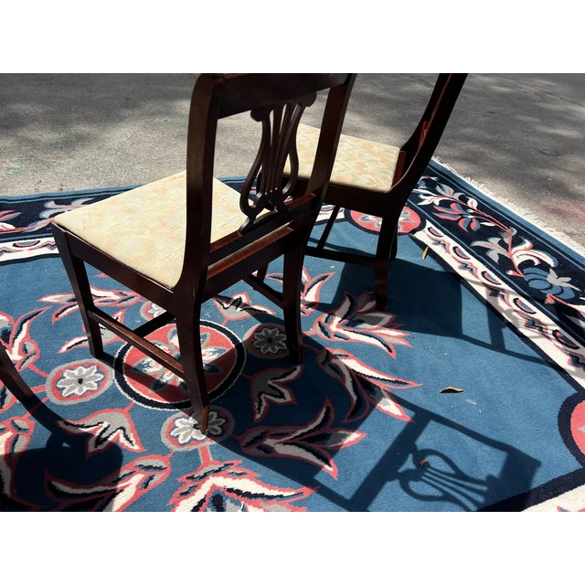 Antique Harp Lyre Back Wooden Dining Chairs- Set of 4 For Sale - Image 14 of 14