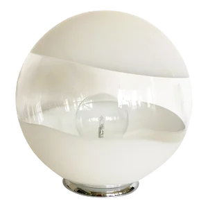 Contemporary Scenographic Murano White Murano Glass Table Lamp in 70's Style
