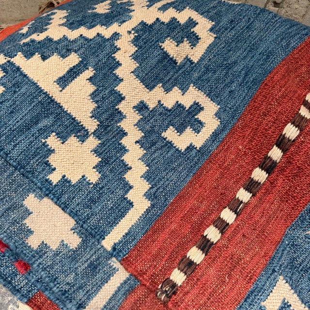 Textile Vintage Turkish Kilim Rug Flat-Weave Wool Carpet Geometric Motif 13 X 10 For Sale - Image 7 of 8