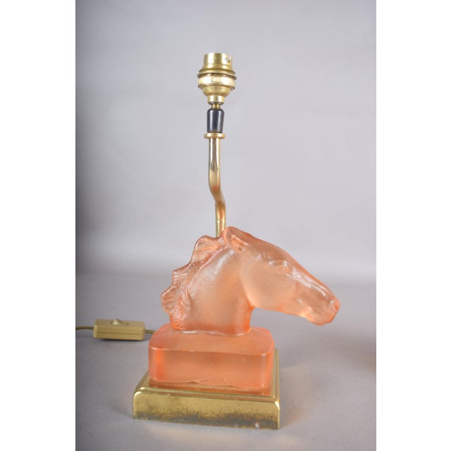 Satin Glass Horse Table Lamps by Le Dauphin, France, 1970s, Set of 2 For Sale - Image 13 of 18
