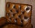 Set of Antique Regency Bolster Brown Leather Library Armchairs For Sale - Image 17 of 18