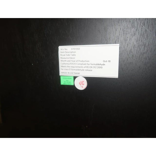 Wood&Brass Side Table For Sale - Image 4 of 5