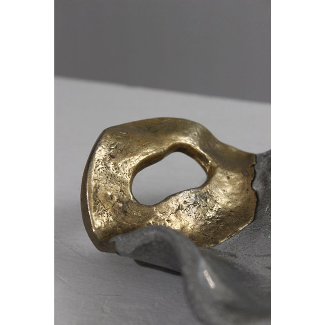 Sculptural Brutalist Fruit Bowl in Aluminium and Brass by David Marshall, 1980s For Sale - Image 4 of 10