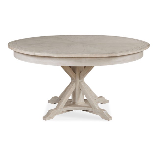 Rustic white finish. Expands to 74 in / 188 cm