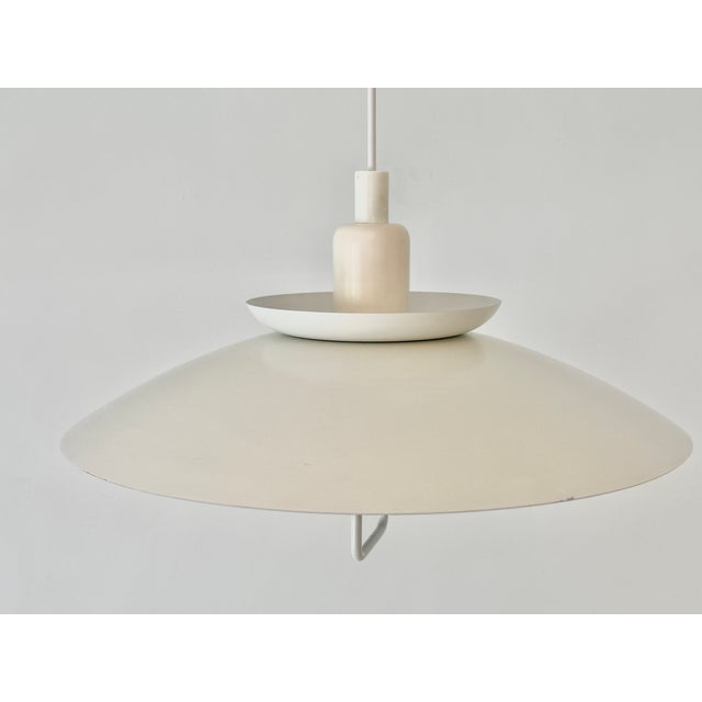 Blue Large Vintage Danish Form-Light Pendant Lamp in White and Cobalt Blue, Denmark, 1970s For Sale - Image 8 of 18
