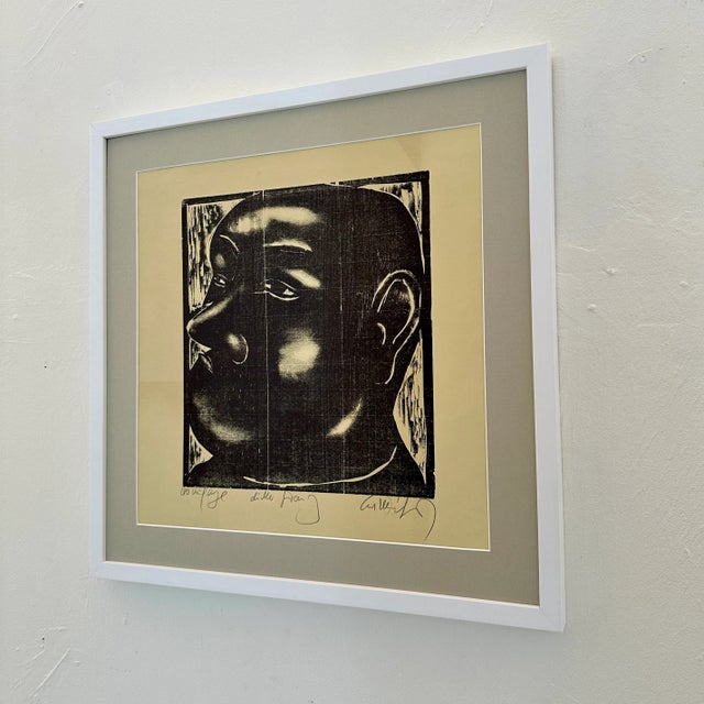 Portrait of a Man, 1972, Linocut, Framed For Sale - Image 7 of 8