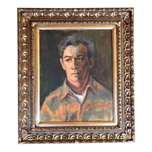 Vintage Boho Framed Original Portrait on Canvas