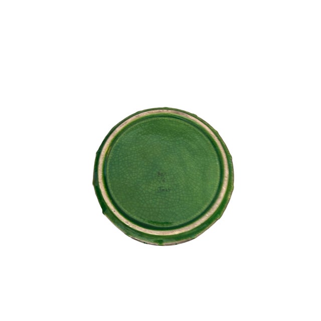 Metal Aldo Londi for Bitossi Large Green Ashtray With Silver Moorish Arches For Sale - Image 7 of 7