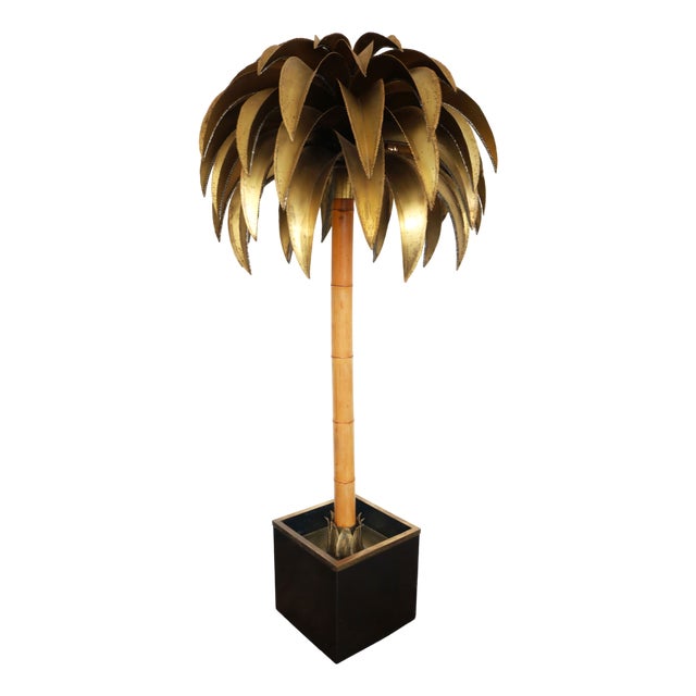 Large Christian Techoueyres Palm Tree Floor Lamp for Maison Jansen, 1970s For Sale
