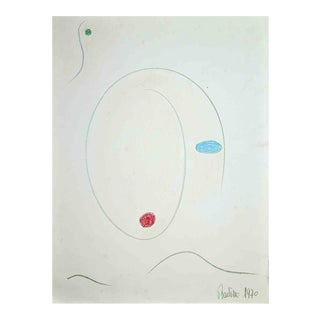 Composition in Colored Pencil by Badino, 1970 For Sale