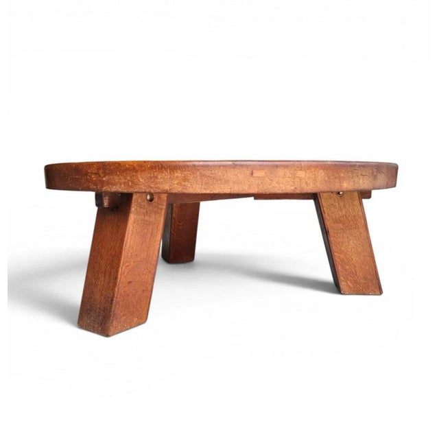 Brutalist oak coffee table / heavy weight / 1960s Width 110Depth 110Height 43 cm