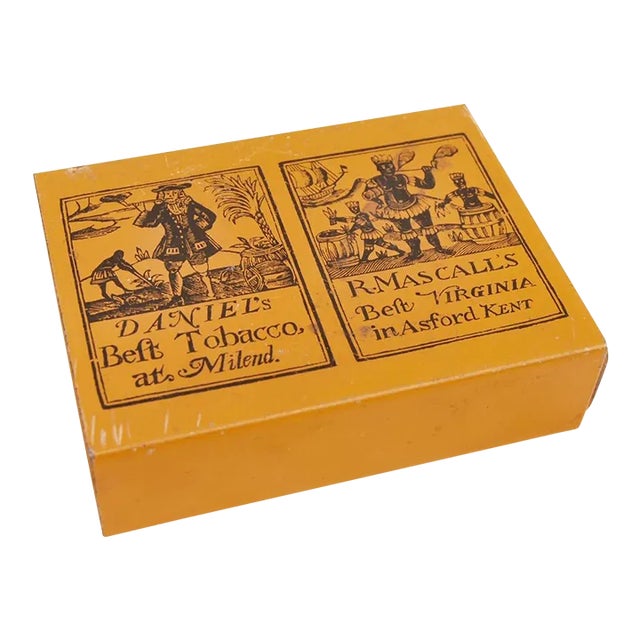 Mid-Century Piero Fornasetti Attributed Cigarette Box in Enameled Metal and Mahogany, 1960s For Sale