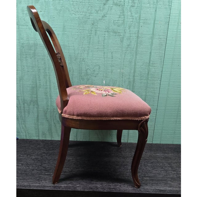 Traditional Vintage Pink Bubble Back Chair With Wooden Frame For Sale - Image 3 of 12