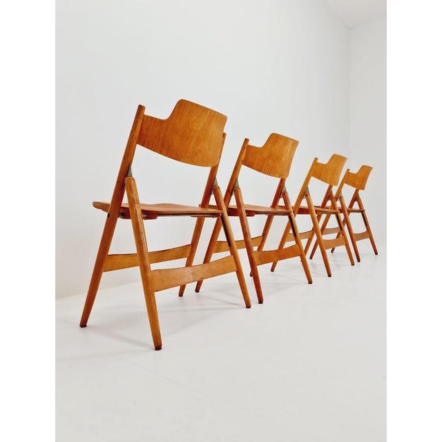 Austrian SE18 Folding Chairs by Egon Eiermann for Wilde & Spieth, 1950s Set of 4 For Sale - Image 11 of 18
