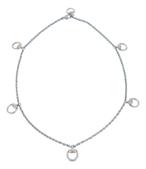 Mid 20th Century Gucci 18k White Gold Large 6 Horsebit Motif Chain Necklace