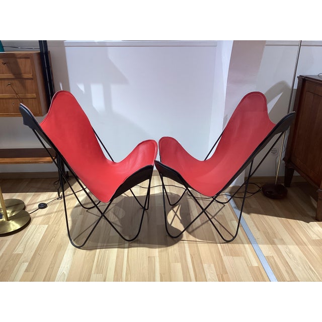 2000 - 2009 Butterfly Tripolina Chairs in Full Grain Leather, 2000s, Set of 2 For Sale - Image 5 of 18