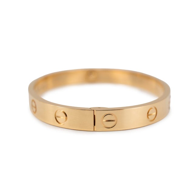 Modern Cartier Love Classic Model 18k Yellow Gold Bangle Bracelet For Sale - Image 3 of 8