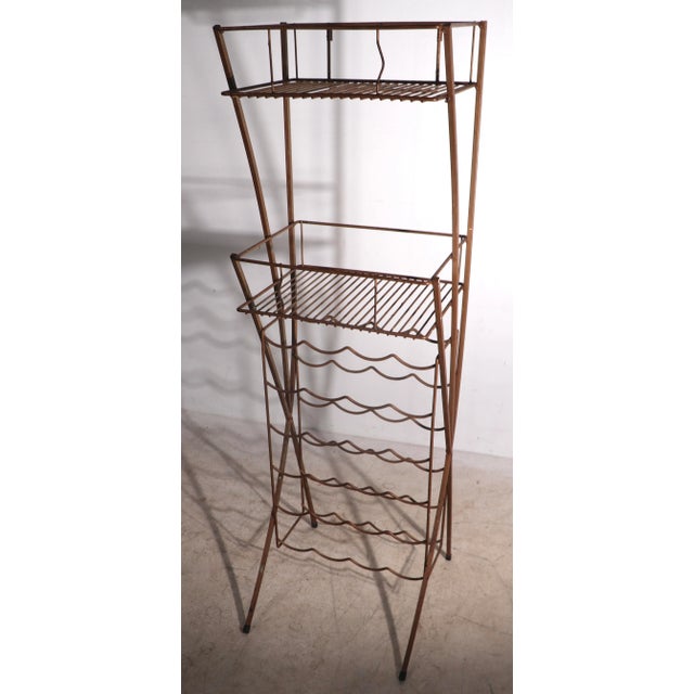 Mid Century Wrought Iron Wine Rack Display Stand Made in Usa Ca 1950/1970’s For Sale - Image 13 of 13